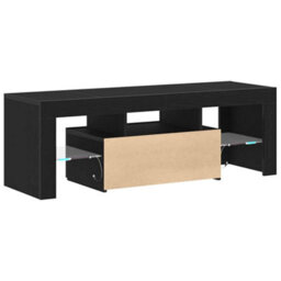 Berkfield Modern Black Oak Tv Cabinet With Led Lights, 120X35X40 Cm - thumbnail 8