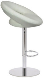Lamboro Deluxe Sorrento Real Leather Kitchen & Breakasft Bar Stool,  Adjustable Swivel Gas Lift, White - thumbnail 3
