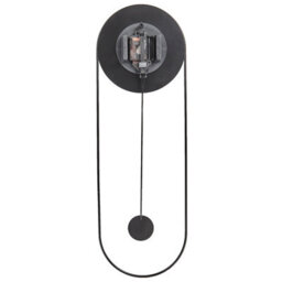 Wyld And Coco Lumina Oval Wall Clock Black Steel With Pendulum 20 X 62 Cm No Numbers - thumbnail 4