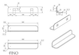Matt White Stone Bathroom Shelf 600mm - thumbnail 3