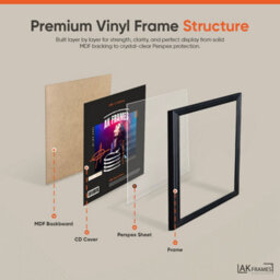 "12X12""  Purple Classic Vinyl Record Frame For 12 Inch Lp Album Covers - Elegant Wall Display - Ak Frames" - thumbnail 6