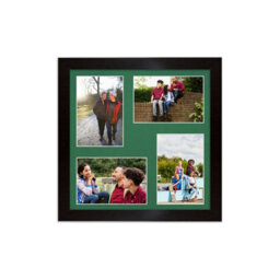 AK Frames 12X12 Matte Black Modern Multi Photo Frame With Emerald Mount - Holds 4 Apertures (4X) 6X4 Photos - thumbnail 1