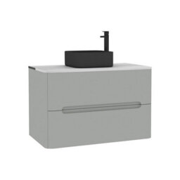 Royal Bathrooms Venice 800mm Dove Grey Wall Mounted Bathroom Countertop Vanity Unit 2 Drawer With Art Square Basin - thumbnail 7