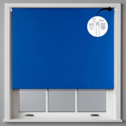 Furnished Made To Measure Blackout Roller Blinds With Metal Fittings - Blue Blind For Home And Office (W)60Cm (L)165Cm - thumbnail 1