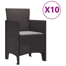 Berkfield Garden Dining Set 11 Pcs Brown And Lght Grey Poly Rattan - thumbnail 5