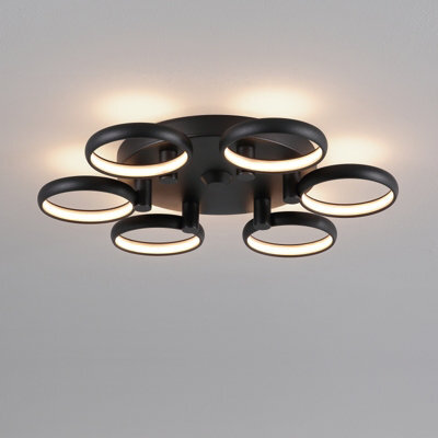 Ultra Beam Lighting Ultrabeam Ring Design Black Led Ceiling Light 36 Watt Warm White Led's Measures 504mm Diameter