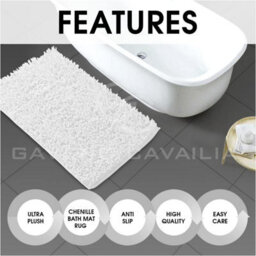 Gc Gaveno Cavailia Infinity Loop 2 Piece Bath Mat Set White Super Absorbent Non Slip Shower Mat - thumbnail 4