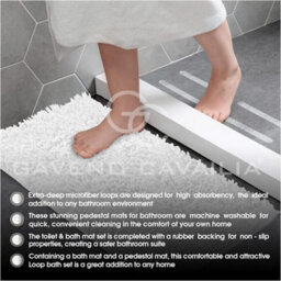 Gc Gaveno Cavailia Infinity Loop 2 Piece Bath Mat Set White Super Absorbent Non Slip Shower Mat - thumbnail 5