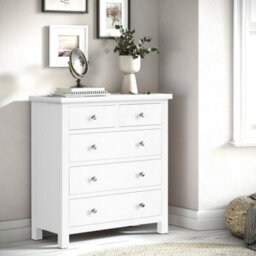 Cornish White 2 Over 3 Chest Of Drawers Fully Assembled - By Roseland Furniture - thumbnail 3