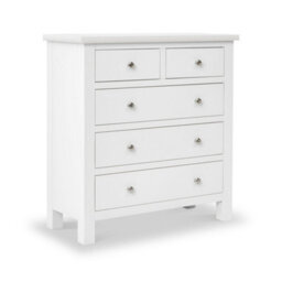 Cornish White 2 Over 3 Chest Of Drawers Fully Assembled - By Roseland Furniture - thumbnail 2