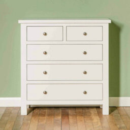 Cornish White 2 Over 3 Chest Of Drawers Fully Assembled - By Roseland Furniture - thumbnail 4