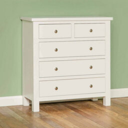 Cornish White 2 Over 3 Chest Of Drawers Fully Assembled - By Roseland Furniture - thumbnail 6