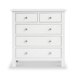 Cornish White 2 Over 3 Chest Of Drawers Fully Assembled - By Roseland Furniture - thumbnail 5