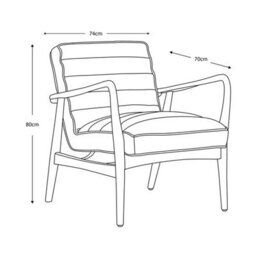 Xample Gallery Datsun Antique Ebony Leather Armchair Mid-Century Design With Top Grain Leather & Solid Ash Wood Frame - thumbnail 2