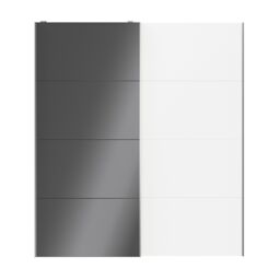 GoodHome Atomia Contemporary Panelled Without Mirror Doors Anthracite & White High Gloss & Matt 2 Door Sliding Wardrobe Door Kit (H)2250mm (W)2000mm - thumbnail 2