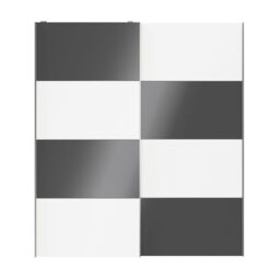 GoodHome Atomia Contemporary Panelled Without Mirror Doors Anthracite & White High Gloss & Matt 2 Door Sliding Wardrobe Door Kit (H)2250mm (W)2000mm - thumbnail 3