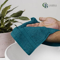 Casabella 12 Pack Flannel Face Cloth - 100% Cotton Face Towels Soft & Absorbent Super Quality Washcloths - thumbnail 2