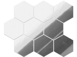 Ilcom Set Of 8 Self-Adhesive Wall Decoration - Silver Polished - thumbnail 2