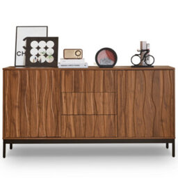 Matteo 150Cm Mid-Century Modern Sideboard - 3 Drawer Dark Oak Grain Cabinet - thumbnail 8