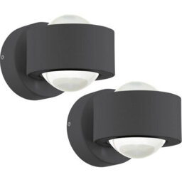 Set Of 2 Ip44 Outdoor Wall Lights In Anthracite - Modern 2W Led Lanterns - thumbnail 1