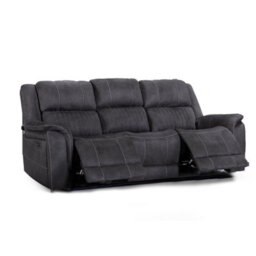 Furnishings For Less UK Cassandra 3 Seater Electric Recliner Sofa Grey Fabric Usb - thumbnail 1