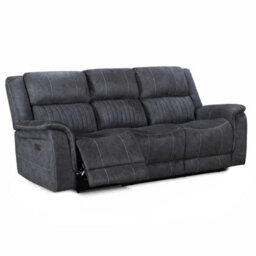 Furnishings For Less UK Cassandra 3 Seater Electric Recliner Sofa Grey Fabric Usb - thumbnail 2