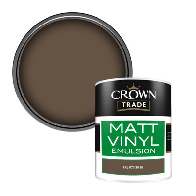 Crown Trade Vinyl Matt Walls & Ceilings Emulsion Paint Ral 070 30 20 (070 30 20) 1L - image 1
