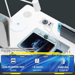 Comhoma L Shaped Gaming Desk, 130X80Cm Power Outlets Corner Computer Desk With Shelves, Headphone Hook For Home Office, White - thumbnail 6