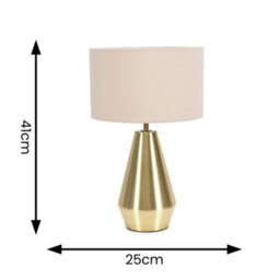 Valuelights Jax Gold Metal Touch Dimmer Table Lamp With Cream Shade - thumbnail 6