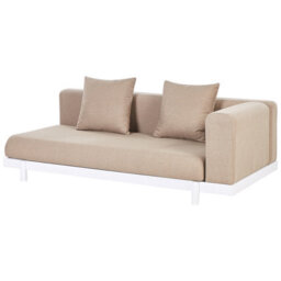Beliani Outdoor 5-Seater Sofa Set With Coffee Tables, Beige Polyester Cushions, Powder-Coated Frame - thumbnail 6