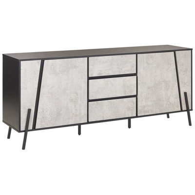 Beliani 2 Door Sideboard Blackpool Grey Concrete Effect - image 1