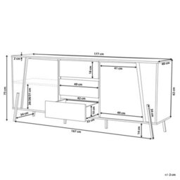 Beliani 2 Door Sideboard Blackpool Grey Concrete Effect - thumbnail 3