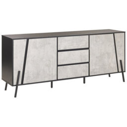 Beliani 2 Door Sideboard Blackpool Grey Concrete Effect - thumbnail 1
