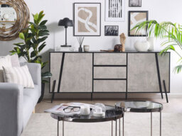 Beliani 2 Door Sideboard Blackpool Grey Concrete Effect - thumbnail 2