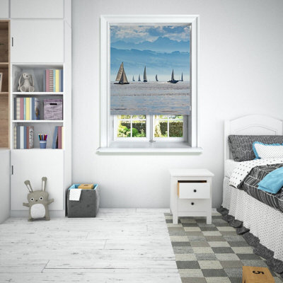 Lister Cartwright Photographic Blackout Roller Blinds For Bedroom Windows - (60 X 140 Cm) - Scenic Sailing - image 1