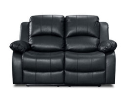 Faux Leather Black 2 Seater Electric Recliner Sofa - thumbnail 3