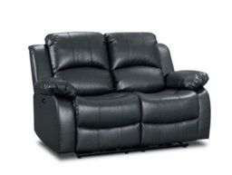 Faux Leather Black 2 Seater Electric Recliner Sofa - thumbnail 4