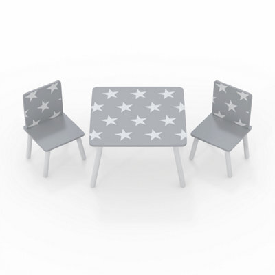 Kidsaw Childrens Grey Star Table & Chair Set, Preschoolers Study Activity, Kids Or Toddlers - image 1