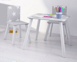Kidsaw Childrens Grey Star Table & Chair Set, Preschoolers Study Activity, Kids Or Toddlers - thumbnail 5