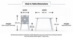 Kidsaw Childrens Grey Star Table & Chair Set, Preschoolers Study Activity, Kids Or Toddlers - thumbnail 4