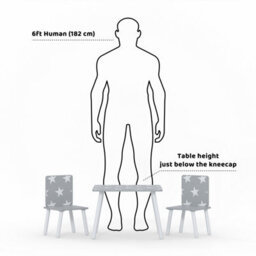 Kidsaw Childrens Grey Star Table & Chair Set, Preschoolers Study Activity, Kids Or Toddlers - thumbnail 3