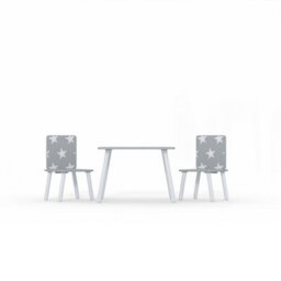 Kidsaw Childrens Grey Star Table & Chair Set, Preschoolers Study Activity, Kids Or Toddlers - thumbnail 2