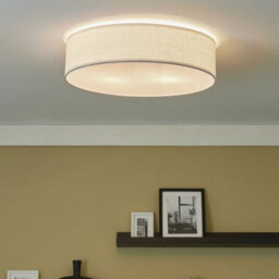 Beliani 60Cm Flush-Mount Ceiling Lamp White Paper Rope Shade Wicker Boho For Living Room And Bedroom - thumbnail 1