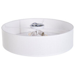Beliani 60Cm Flush-Mount Ceiling Lamp White Paper Rope Shade Wicker Boho For Living Room And Bedroom - thumbnail 3