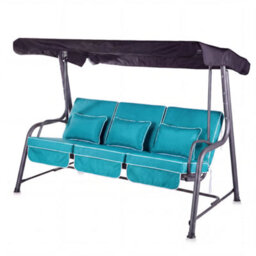 Alfresia Turin 3-Seater Reclining Swing Seat Charcoal Frame With Luxury Teal Cushion