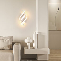 Pheashine White Aluminium Spiral 3 Bar Led Wall Light 22W 3000K Warm White For Bedroom,hallway,living Room,staircase - thumbnail 2