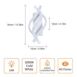 Pheashine White Aluminium Spiral 3 Bar Led Wall Light 22W 3000K Warm White For Bedroom,hallway,living Room,staircase - thumbnail 6