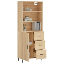 Berkfield Highboard Sonoma Oak 69.5X34X180 Cm Engineered Wood - thumbnail 3