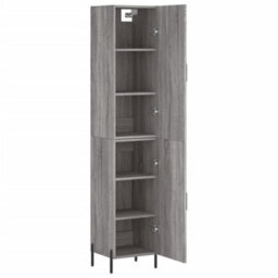 Berkfield Highboard Grey Sonoma 34.5X34X180 Cm Engineered Wood - thumbnail 4