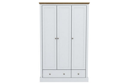 LPD Devon 3 Door 2 Drawer Wardrobe - Particle Board - L56 X W112.9 X H181.5 Cm - White - image 1
